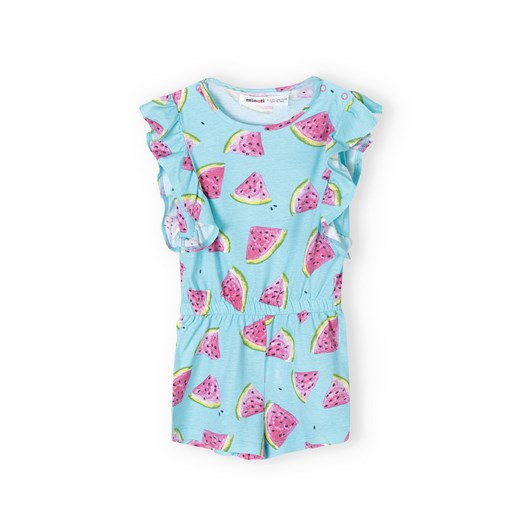 Niebieski kombinezon niemowlęcy na lato w arbuzy ze sklepu 5.10.15 w kategorii Kombinezony i kurtki - zdjęcie 169722888