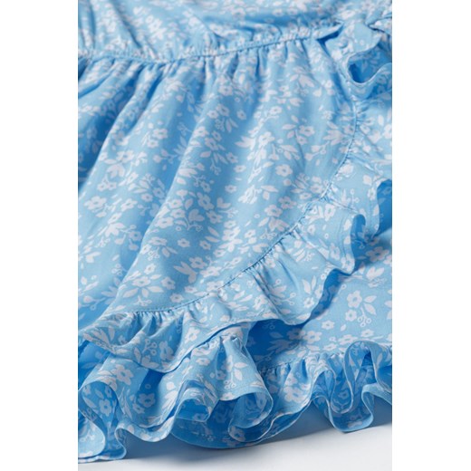 Niebieska sukienka w kwiatki dziewczęca z wiskozy Minoti 146/152 5.10.15