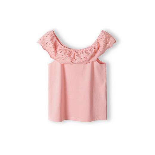 Różowa bluzka bawełniania dla dziewczynki z haftem ze sklepu 5.10.15 w kategorii Bluzki dziewczęce - zdjęcie 169723165