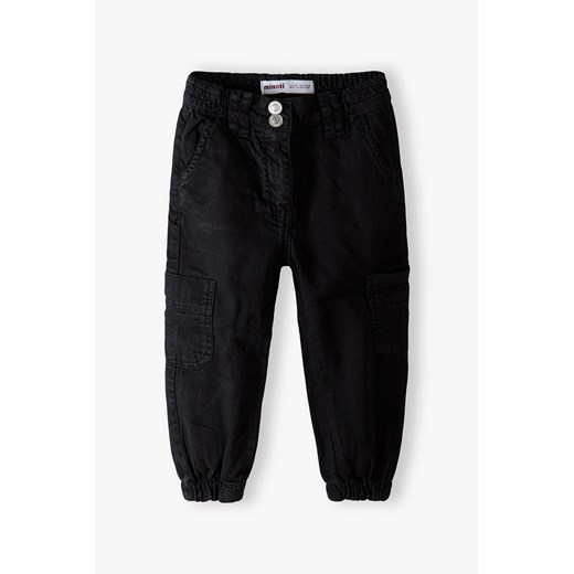 Spodnie typu bojówki dla małej dziewczynki czarne ze sklepu 5.10.15 w kategorii Spodnie dziewczęce - zdjęcie 169723369