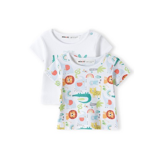 Koszulka niemowlęca z bawełny 2-pak zwierzątka Minoti 74/80 5.10.15
