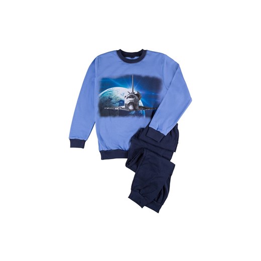 Chłopięca piżama niebiesko-granatowa ze statkiem kosmicznym ze sklepu 5.10.15 w kategorii Piżamy dziecięce - zdjęcie 169723617