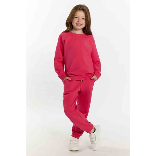 Komplet dresowy dziewczęcy - bluza i spodnie dresowe - różowy ze sklepu 5.10.15 w kategorii Dresy dziewczęce - zdjęcie 169723687