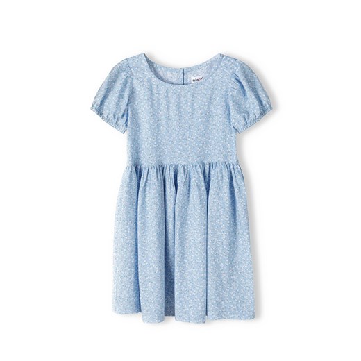 Niebieska sukienka letnia z wiskozy w kwiatki ze sklepu 5.10.15 w kategorii Sukienki niemowlęce - zdjęcie 169723727