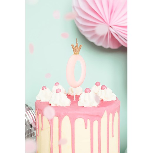 Świeczka urodzinowa różowa - Cyferka 0 Partydeco one size promocja 5.10.15