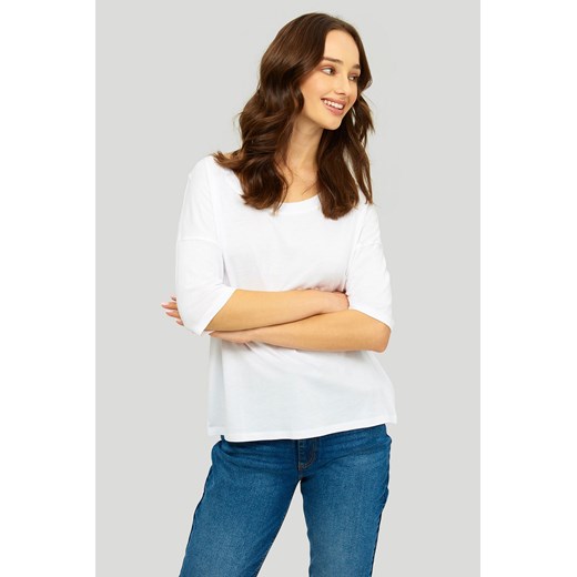 Bluzka damska z rękawem 3/4 biała ze sklepu 5.10.15 w kategorii Bluzki damskie - zdjęcie 169724606