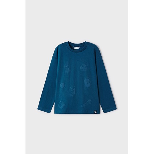 Granatowa bawełniana bluzka chłopięca z nadrukiem ze sklepu 5.10.15 w kategorii T-shirty chłopięce - zdjęcie 169724817