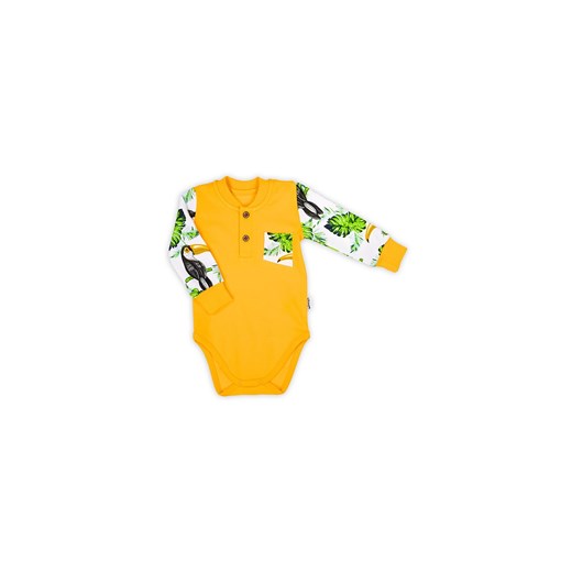 Bawełniane body z długim rękawem w tropikalny wzór TUKAN ze sklepu 5.10.15 w kategorii Body niemowlęce - zdjęcie 169724839