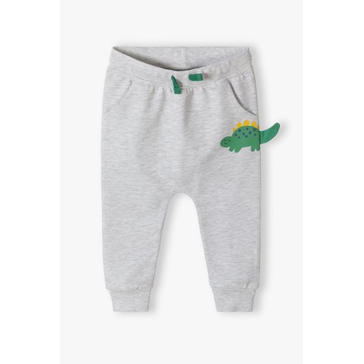 Szare dresowe spodnie niemowlęce - Dino ze sklepu 5.10.15 w kategorii Spodnie i półśpiochy - zdjęcie 169725017