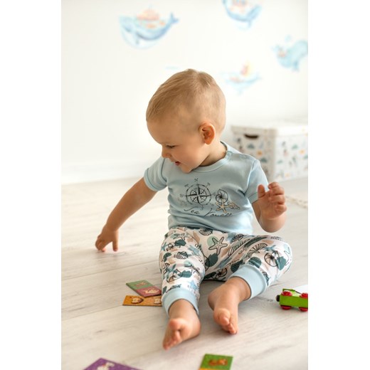 Bawełniane body niemowlęce z nadrukiem - bękitne ze sklepu 5.10.15 w kategorii Body niemowlęce - zdjęcie 169725568