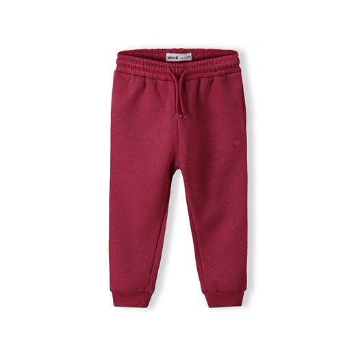 Bordowe spodnie dresowe dla dziewczynki ze sklepu 5.10.15 w kategorii Spodnie dziewczęce - zdjęcie 169725608