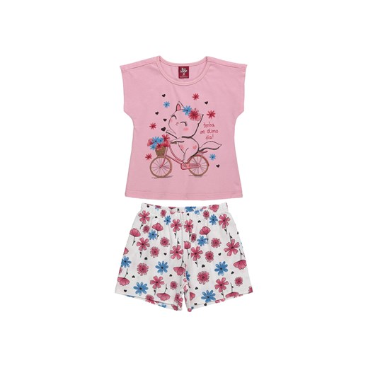 Bawełniany komplet niemowlęcy dla dziewczynki - t-shirt + szorty ze sklepu 5.10.15 w kategorii Komplety niemowlęce - zdjęcie 169725779