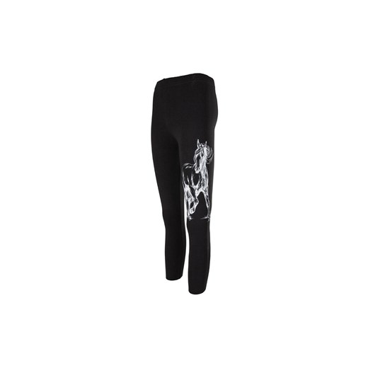 Dziewczęce legginsy czarne z nadrukiem ze sklepu 5.10.15 w kategorii Spodnie dziewczęce - zdjęcie 169725939