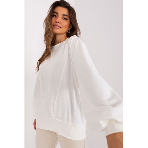 Ecru gładka bluza oversize z bawełny Ex Moda one size 5.10.15