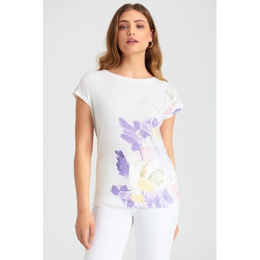 T-shirt damski w kwiaty biały ze sklepu 5.10.15 w kategorii Bluzki damskie - zdjęcie 169726807