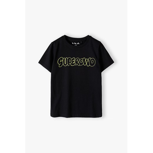 Czarny t-shirt z napisem - Superowo - 5.10.15. ze sklepu 5.10.15 w kategorii T-shirty chłopięce - zdjęcie 169726837