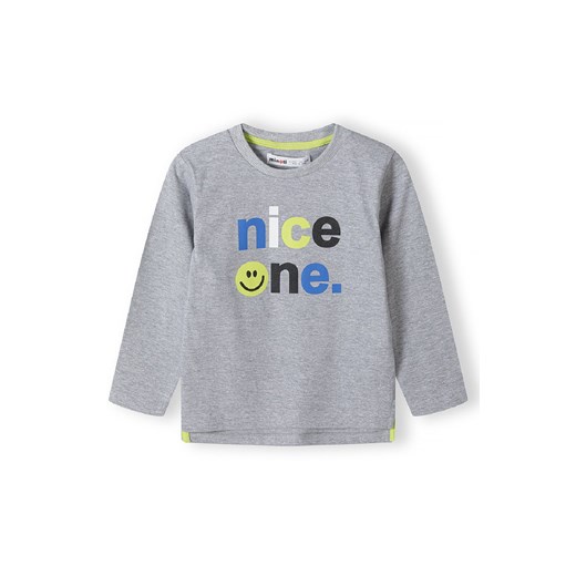 Bluzka niemowlęca szara z długim rękawem i napisem "Nice one" Minoti 92/98 okazja 5.10.15