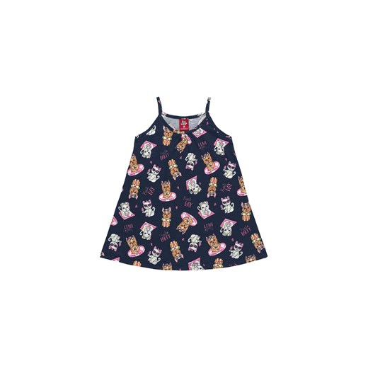 Granatowa bawełniana sukienka niemowlęca na ramiączka Bee Loop 80 5.10.15