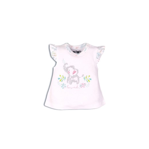 Bawełniany t-shirt niemowlęcy z ozdobnymi rękawkami ze sklepu 5.10.15 w kategorii Koszulki niemowlęce - zdjęcie 169727098