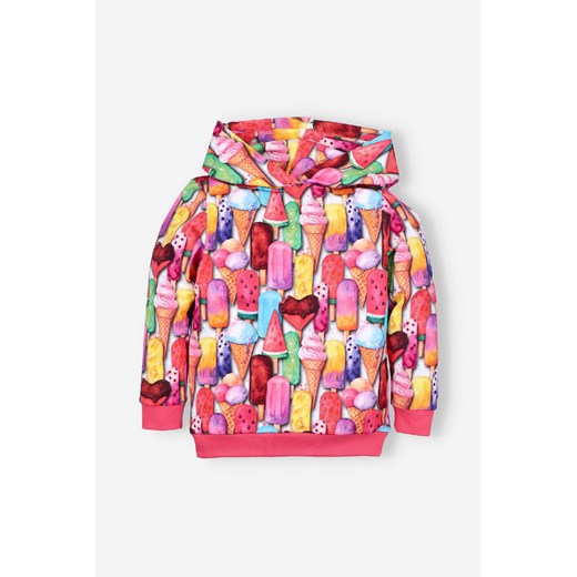 Bluza dresowa dziewczęca z kapturem - I Love Colors - Lody ze sklepu 5.10.15 w kategorii Bluzy dziewczęce - zdjęcie 169727417