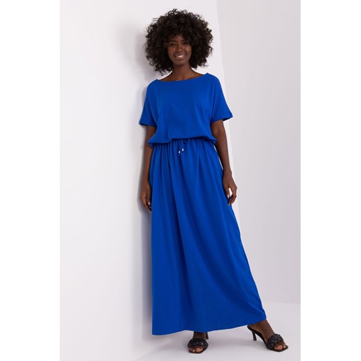 Kobaltowa sukienka maxi basic z bawełny Relevance one size 5.10.15