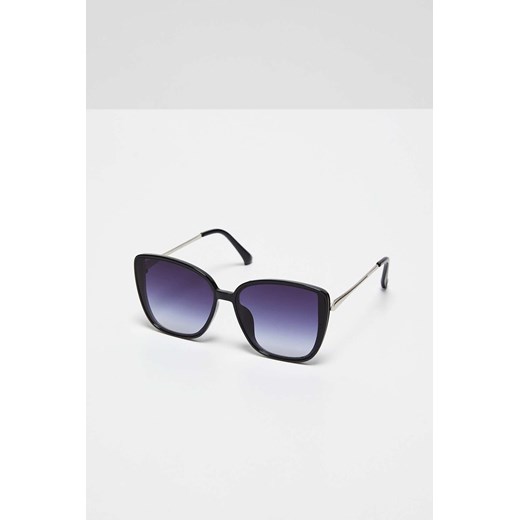 Okulary przeciwsłoneczne kwadratowe - czarne one size okazja 5.10.15