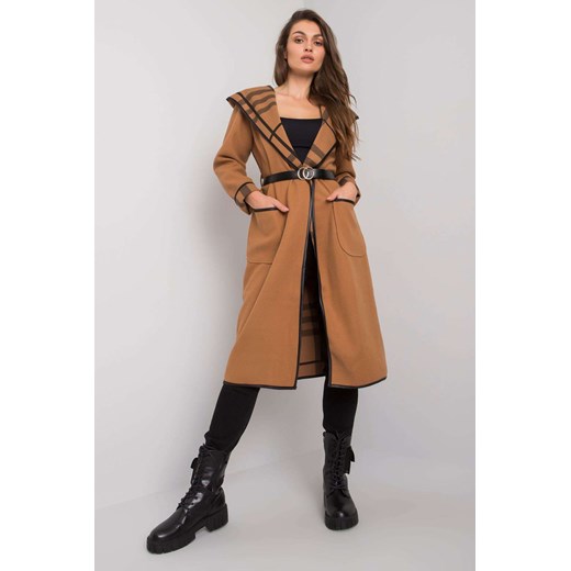 Camelowy płaszcz z kapturem Latesha ze sklepu 5.10.15 w kategorii Płaszcze damskie - zdjęcie 169728216