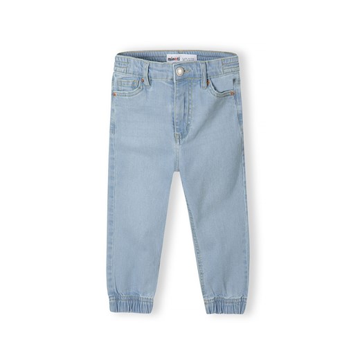 Jasnoniebieskie jeansy o kroju joggerów dla niemowlaka Minoti 80/86 okazyjna cena 5.10.15