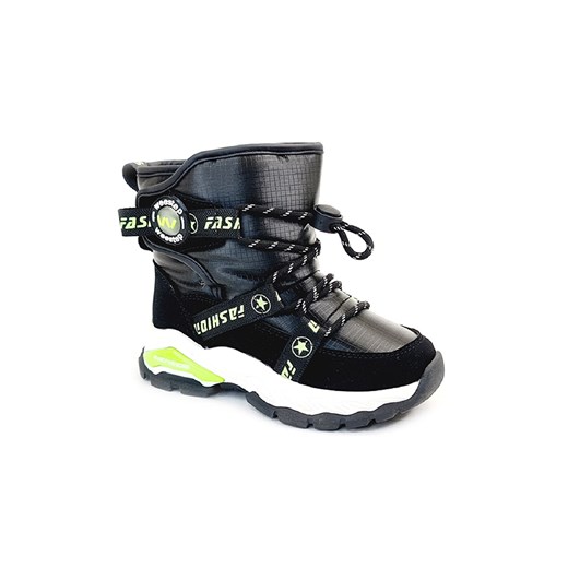 Śniegowce- buty zimowe chłopięce z eko skóry Weestep czarne ze sklepu 5.10.15 w kategorii Buty zimowe dziecięce - zdjęcie 169728827