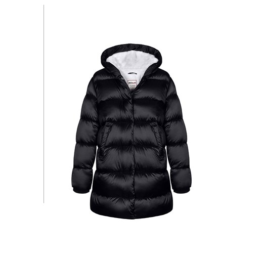 Płaszcz zimowy dla dziewczynki czarny z kapturem ze sklepu 5.10.15 w kategorii Płaszcze dziewczęce - zdjęcie 169729269