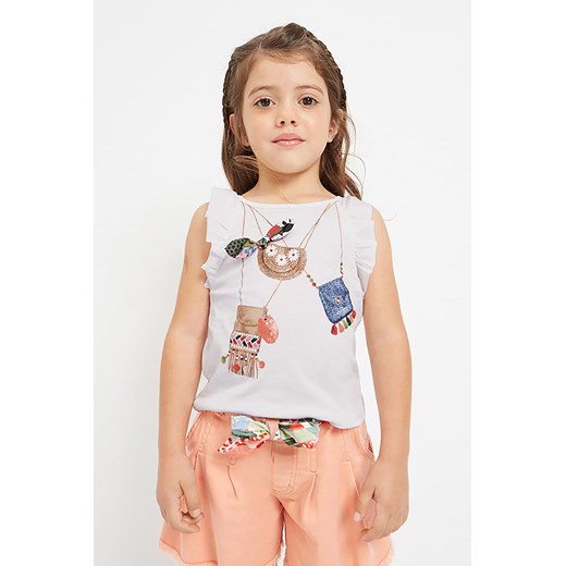 Koszulka na ramiączkach dla dziewczynki Mayoral - ecru ze sklepu 5.10.15 w kategorii Bluzki dziewczęce - zdjęcie 169729307