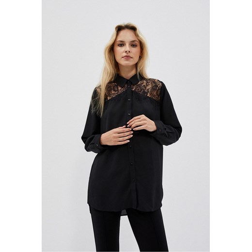 Czarna koszula damska z koronką ze sklepu 5.10.15 w kategorii Koszule damskie - zdjęcie 169729407