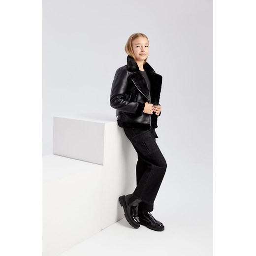 Czarna zimowa kurtka ramoneska - unisex - Limited Edition ze sklepu 5.10.15 w kategorii Kurtki dziewczęce - zdjęcie 169729458