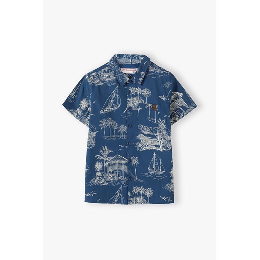 Koszula chłopięca we wzory z krótkim rękawkiem ze sklepu 5.10.15 w kategorii Koszule chłopięce - zdjęcie 169729616