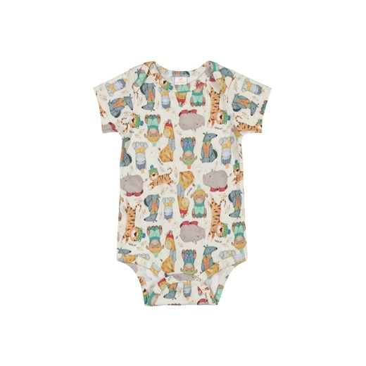 Bawełniane body dla niemowlaka z krótkim rękawem w zwierzątka ze sklepu 5.10.15 w kategorii Body niemowlęce - zdjęcie 169729816