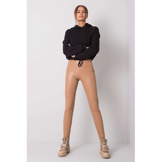 Jasno vrązowe legginsy z eko skóry ze sklepu 5.10.15 w kategorii Spodnie damskie - zdjęcie 169729916