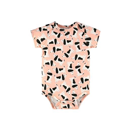 Jasno różowe bawełniane body niemowlęce z nadrukiem bez rękawa ze sklepu 5.10.15 w kategorii Body niemowlęce - zdjęcie 169730098