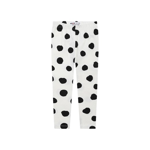Kremowe legginsy dla dziewczynki w czarne grochy ze sklepu 5.10.15 w kategorii Spodnie dziewczęce - zdjęcie 169730199