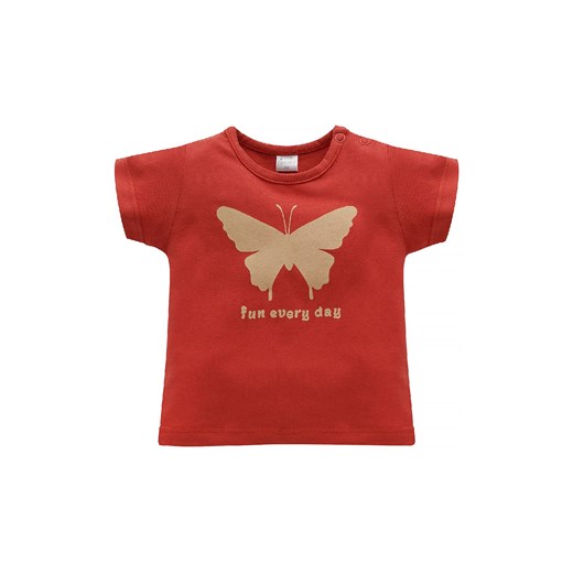 T-shirt niemowlęcy z bawełny Imagine czerwony ze sklepu 5.10.15 w kategorii Koszulki niemowlęce - zdjęcie 169730217