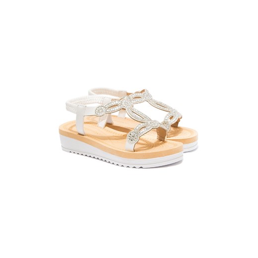 Sandały damskie białe na podwyższeniu ze sklepu 5.10.15 w kategorii Sandały damskie - zdjęcie 169730509