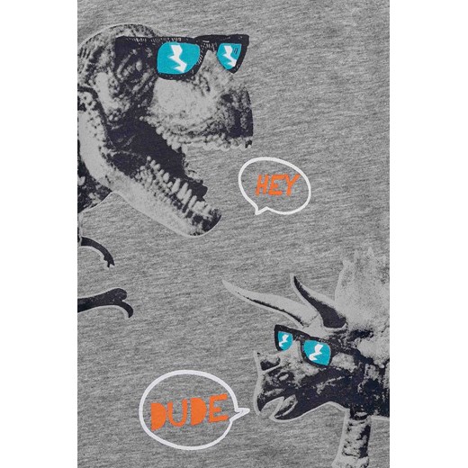 T-shirt niemowlęcy szary z dinozaurem Minoti 80/86 5.10.15