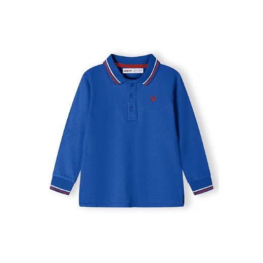 Niebieska bluzka polo chłopięca z długim rękawem ze sklepu 5.10.15 w kategorii T-shirty chłopięce - zdjęcie 169730538