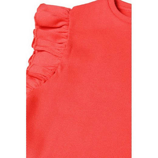 Dziewczęca bluzka z krótkim rękawem i falbanką- czerwona Minoti 146/152 5.10.15