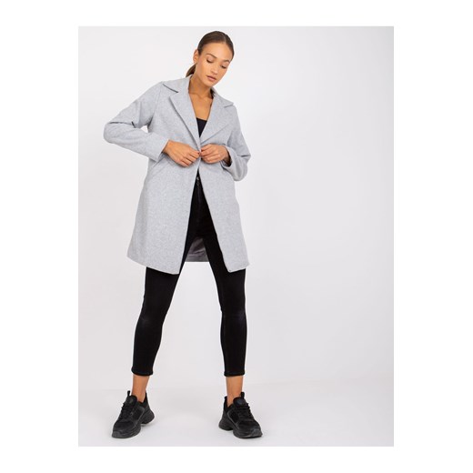 Krótki elegancki płaszcz damski - szary ze sklepu 5.10.15 w kategorii Płaszcze damskie - zdjęcie 169730567