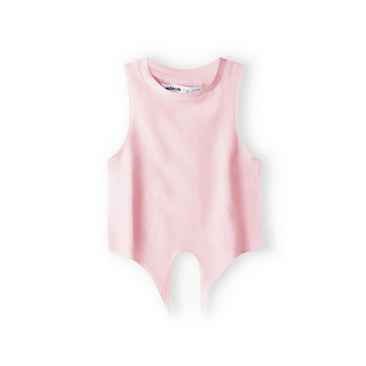 Różowy top niemowlęcy dzianinowy z wiązaniem na przodzie ze sklepu 5.10.15 w kategorii Koszulki niemowlęce - zdjęcie 169730587