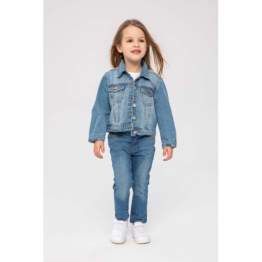 Kurtka jeansowa dla małej dziewczynki z kieszonkami ze sklepu 5.10.15 w kategorii Kurtki dziewczęce - zdjęcie 169730806