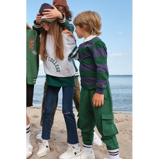 Spodnie dzianinowe bojówki - zielone - Limited Edition ze sklepu 5.10.15 w kategorii Spodnie chłopięce - zdjęcie 169730807