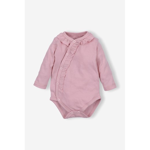 Body niemowlęce kopertowe z bawełny organicznej - fioletowe ze sklepu 5.10.15 w kategorii Body niemowlęce - zdjęcie 169730865