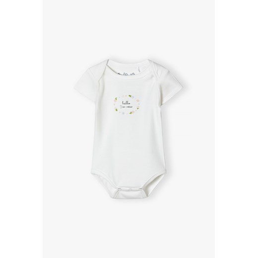 Body dla dziewczynki białe z krótkim rękawem ze sklepu 5.10.15 w kategorii Body niemowlęce - zdjęcie 169730895