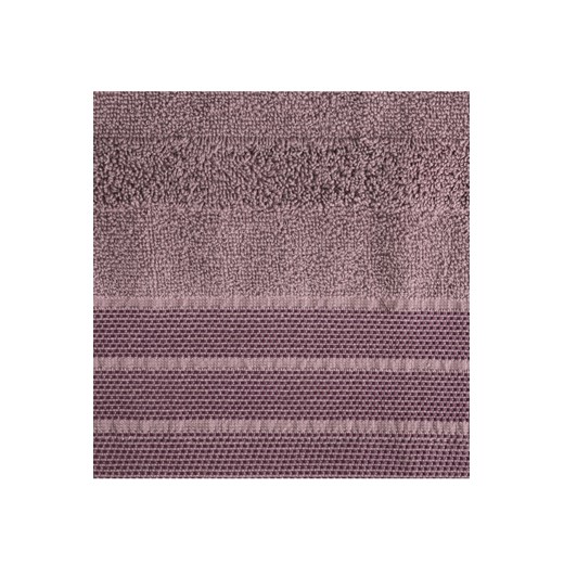 Liliowy ręcznik zdobiony pasami 50x90 cm Eurofirany 50x90 5.10.15